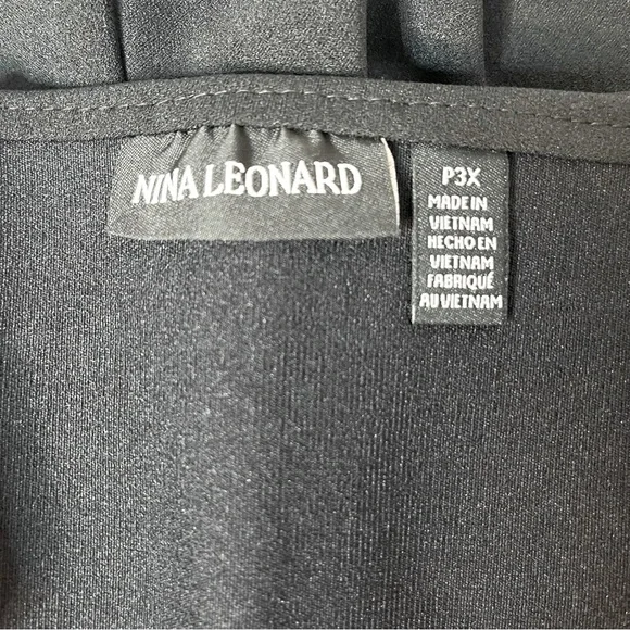 Nina Leonard Tummy Smoothing Pants Black White Pinstripe PETITE Size 3X New! - Picture 4 of 9